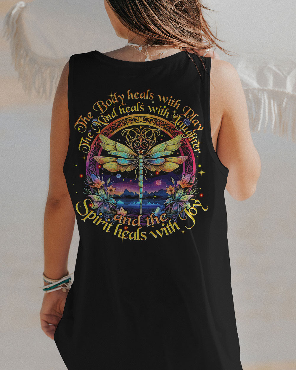 SPIRIT HEALS WITH JOY DRAGONFLY ALL OVER PRINT - TYTM1107231