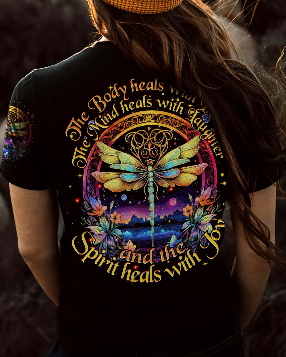 SPIRIT HEALS WITH JOY DRAGONFLY ALL OVER PRINT - TYTM1107231