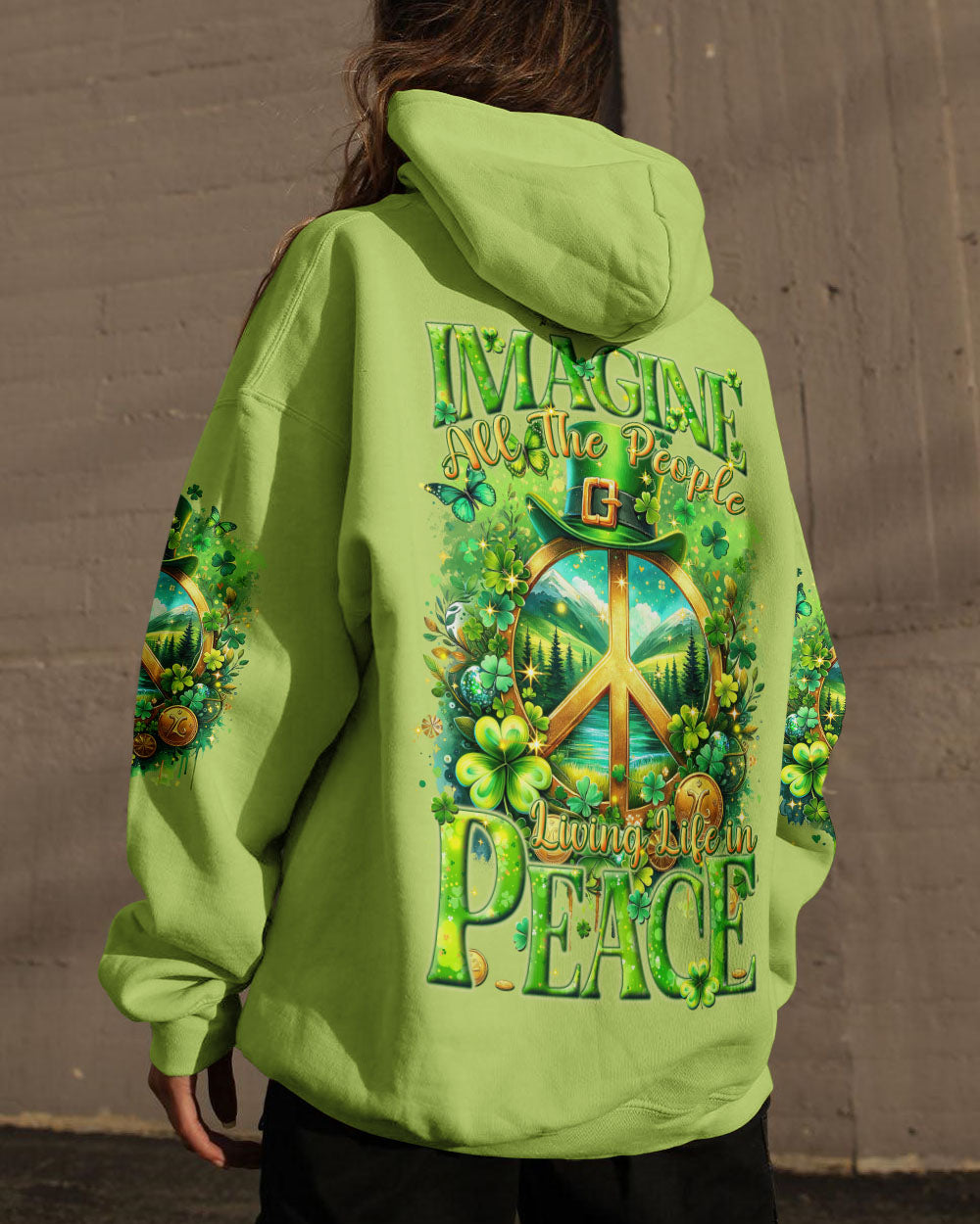 IMAGINE ALL THE PEOPLE LIVING LIFE IN PEACE PATRICK'S DAY ALL OVER PRINT - TYTM1201241