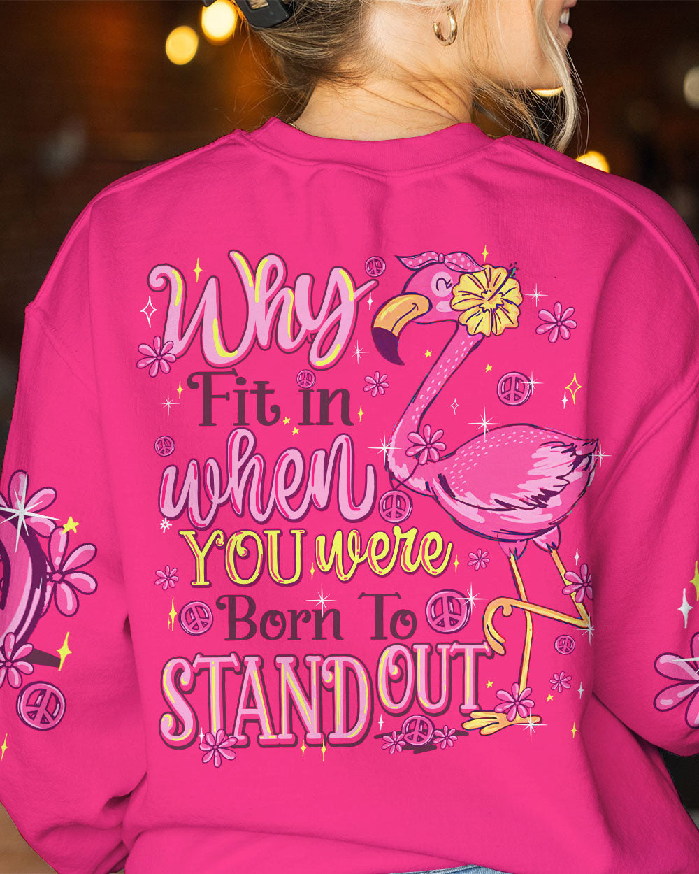 BORN TO STAND OUT FLAMINGO ALL OVER PRINT - TYTM1306233