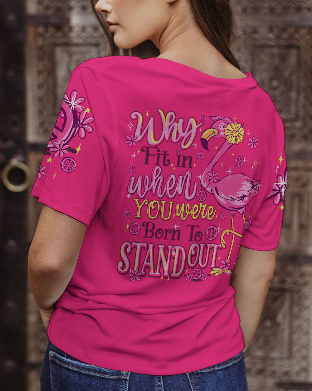 BORN TO STAND OUT FLAMINGO ALL OVER PRINT - TYTM1306233