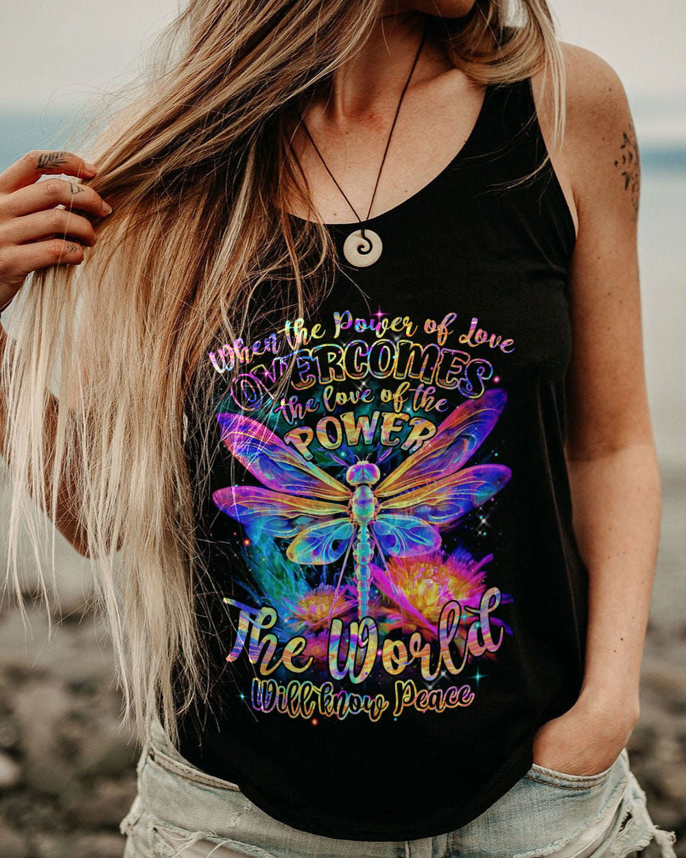 THE WORLD WILL KNOW PEACE DRAGONFLY ALL OVER PRINT - TYTM1407234