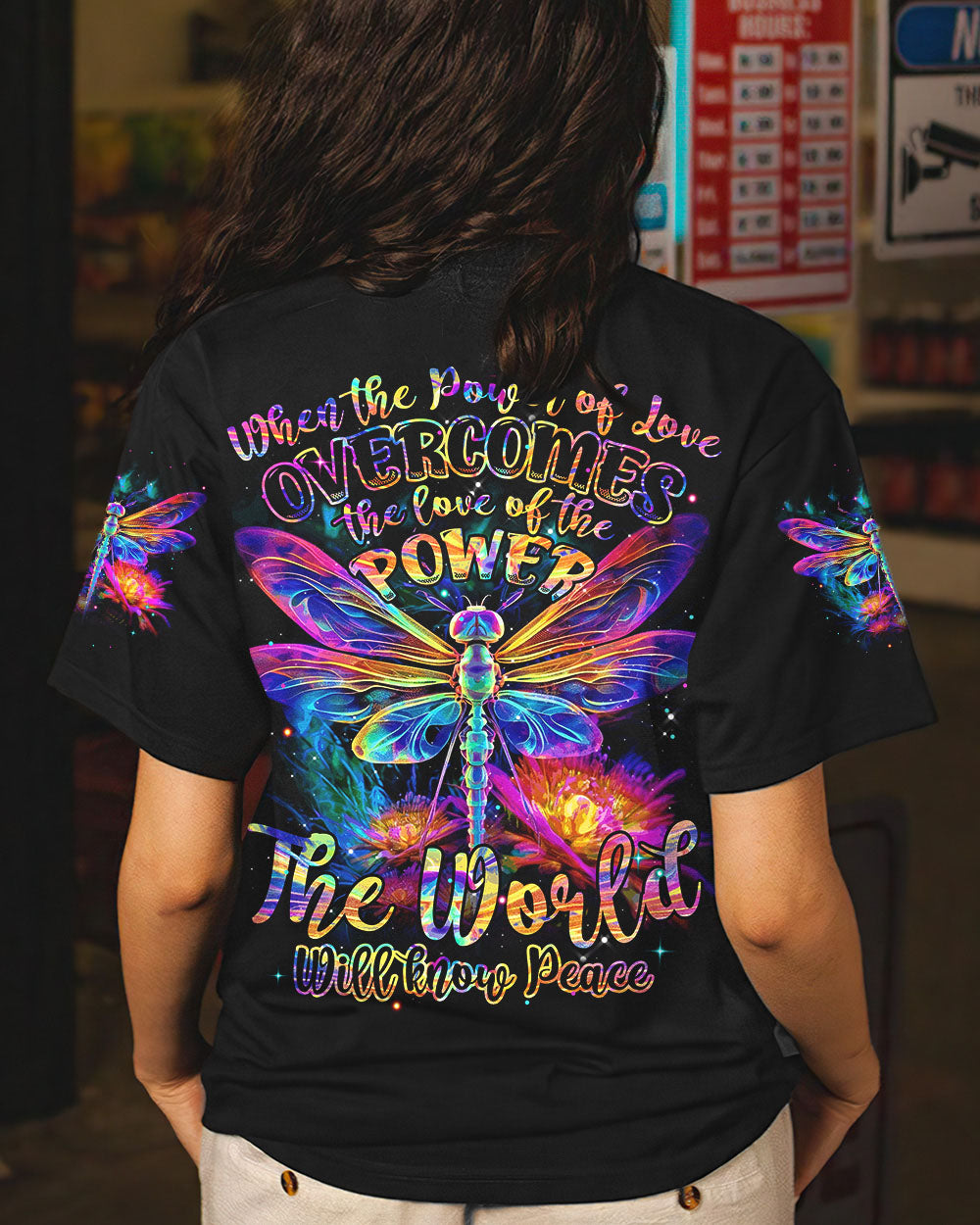 THE WORLD WILL KNOW PEACE DRAGONFLY ALL OVER PRINT - TYTM1407234