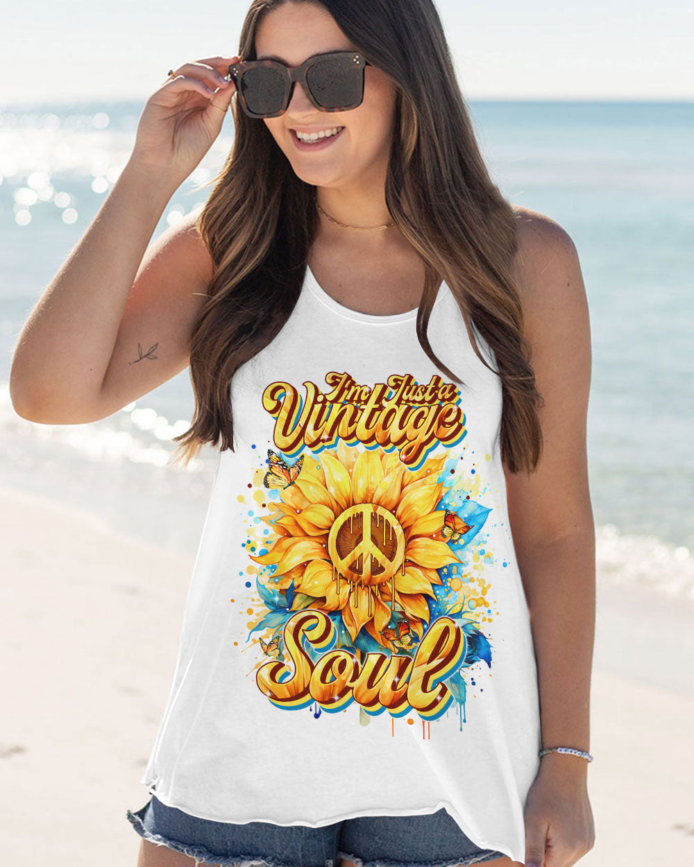 I'M JUST A VINTAGE SOUL SUNFLOWER ALL OVER PRINT - TYTM1501243