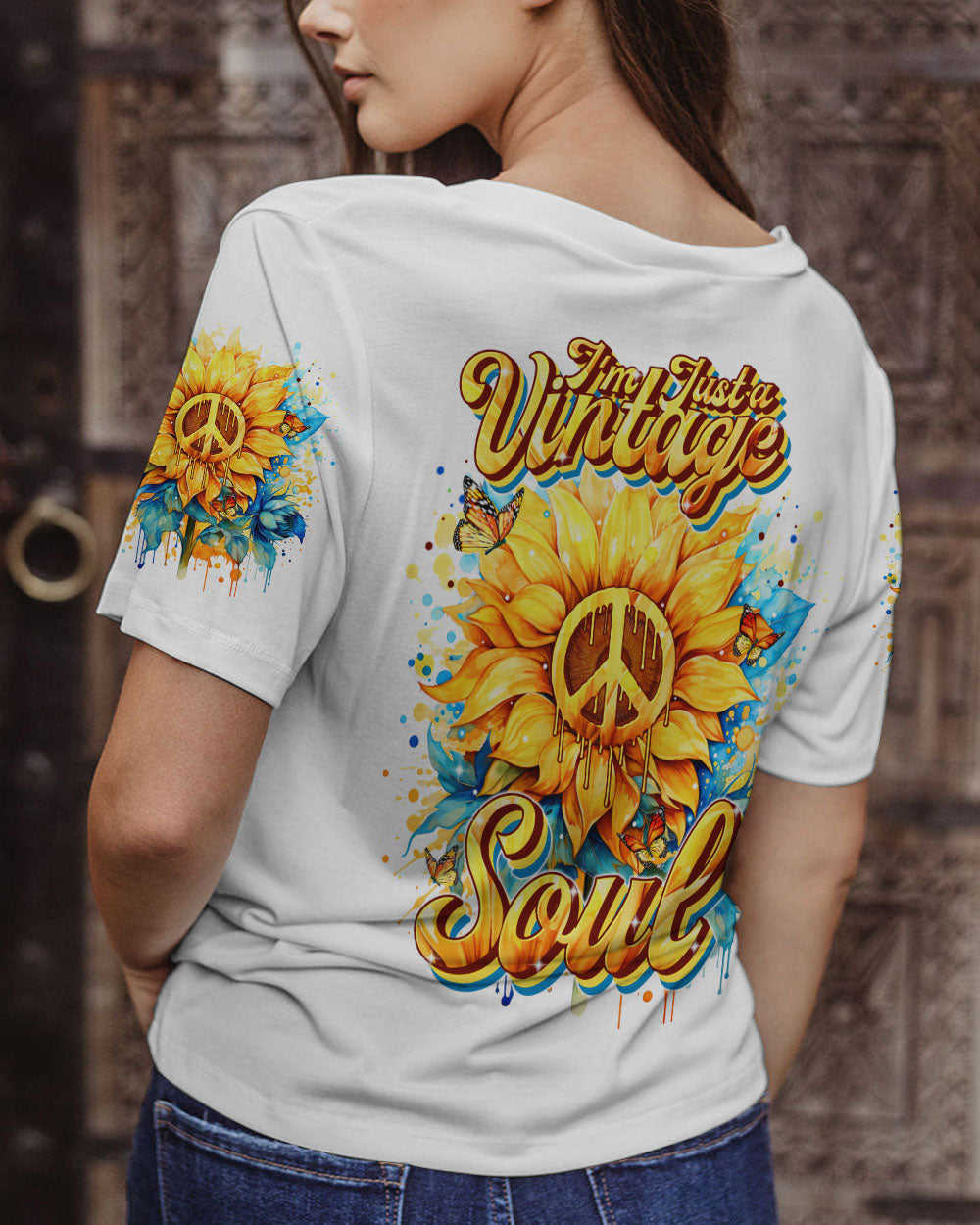 I'M JUST A VINTAGE SOUL SUNFLOWER ALL OVER PRINT - TYTM1501243