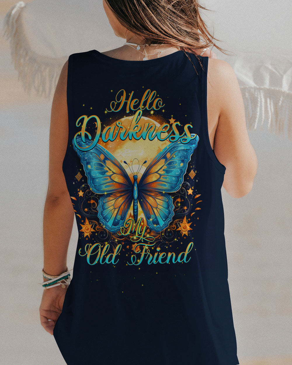 HELLO DARKNESS MY OLD FRIEND BUTTERFLY ALL OVER PRINT - TYTM1707233