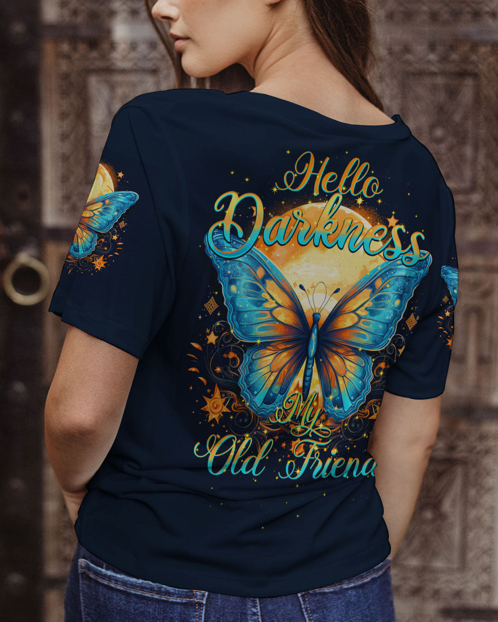 HELLO DARKNESS MY OLD FRIEND BUTTERFLY ALL OVER PRINT - TYTM1707233
