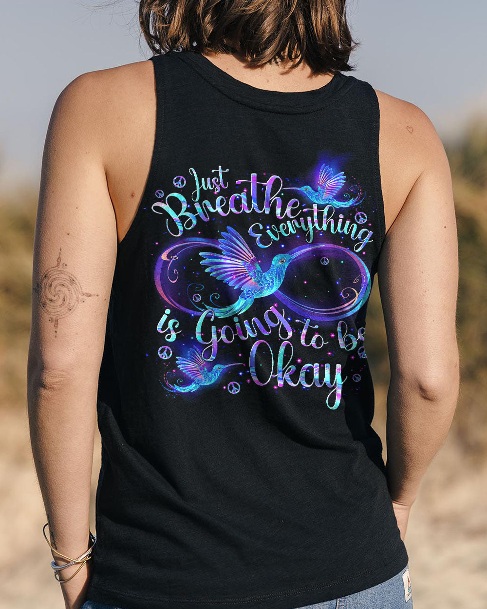 JUST BREATHE HUMMINGBIRD ALL OVER PRINT - TYTM2304243