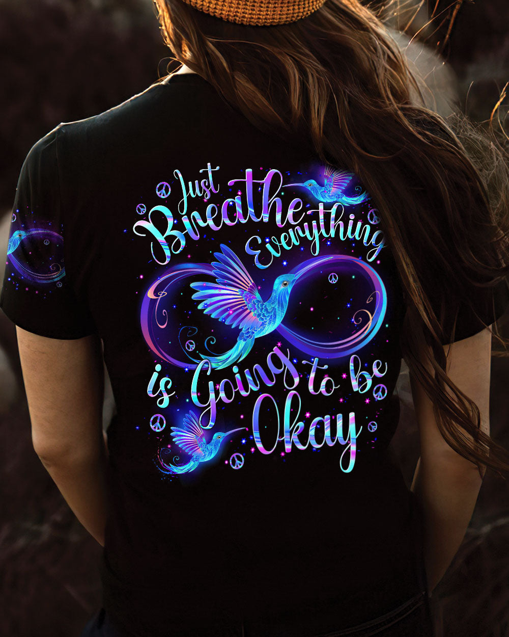 JUST BREATHE HUMMINGBIRD ALL OVER PRINT - TYTM2304243