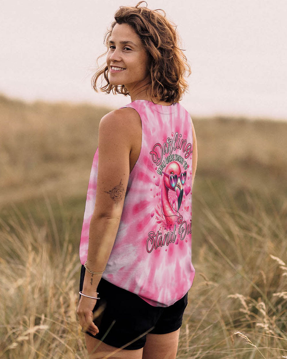 DARLING YOU WERE BORN TO STAND OUT FLAMINGO ALL OVER PRINT - TYTM2305242