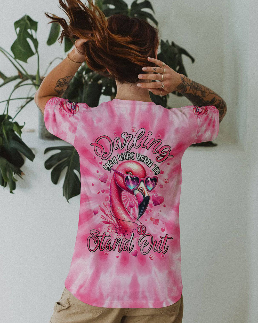 DARLING YOU WERE BORN TO STAND OUT FLAMINGO ALL OVER PRINT - TYTM2305242