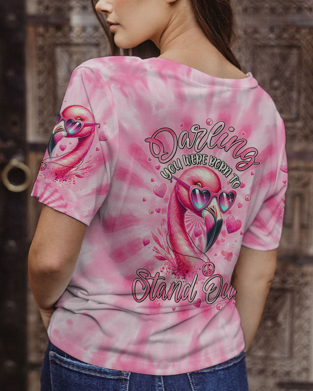 DARLING YOU WERE BORN TO STAND OUT FLAMINGO ALL OVER PRINT - TYTM2305242