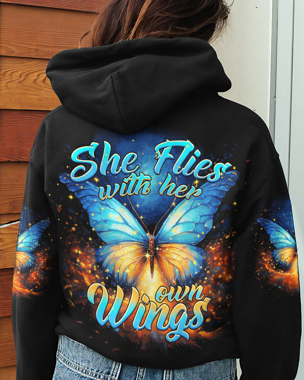SHE FLIES WITH HER OWN WINGS BUTTERFLY ALL OVER PRINT - TYTM2507233