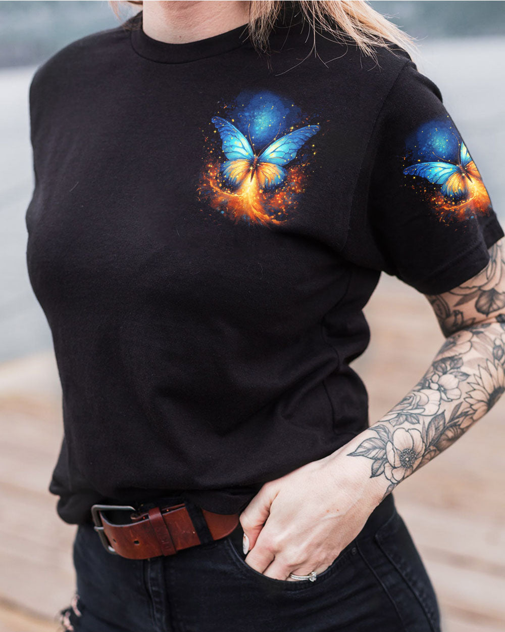 SHE FLIES WITH HER OWN WINGS BUTTERFLY ALL OVER PRINT - TYTM2507233