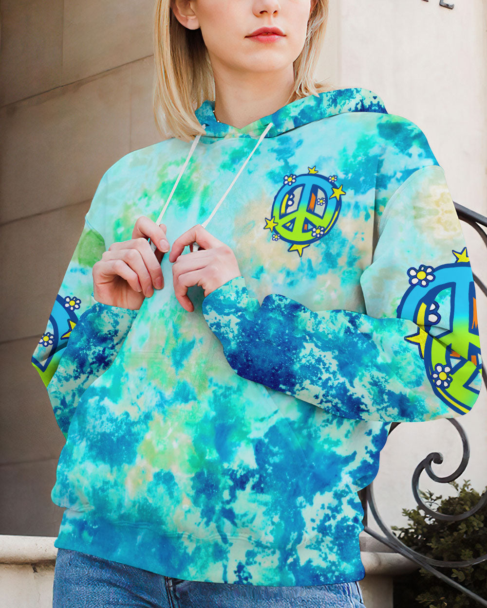 PEACE AND MUSIC GUITAR TIE DYE ALL OVER PRINT - TYTM2607232
