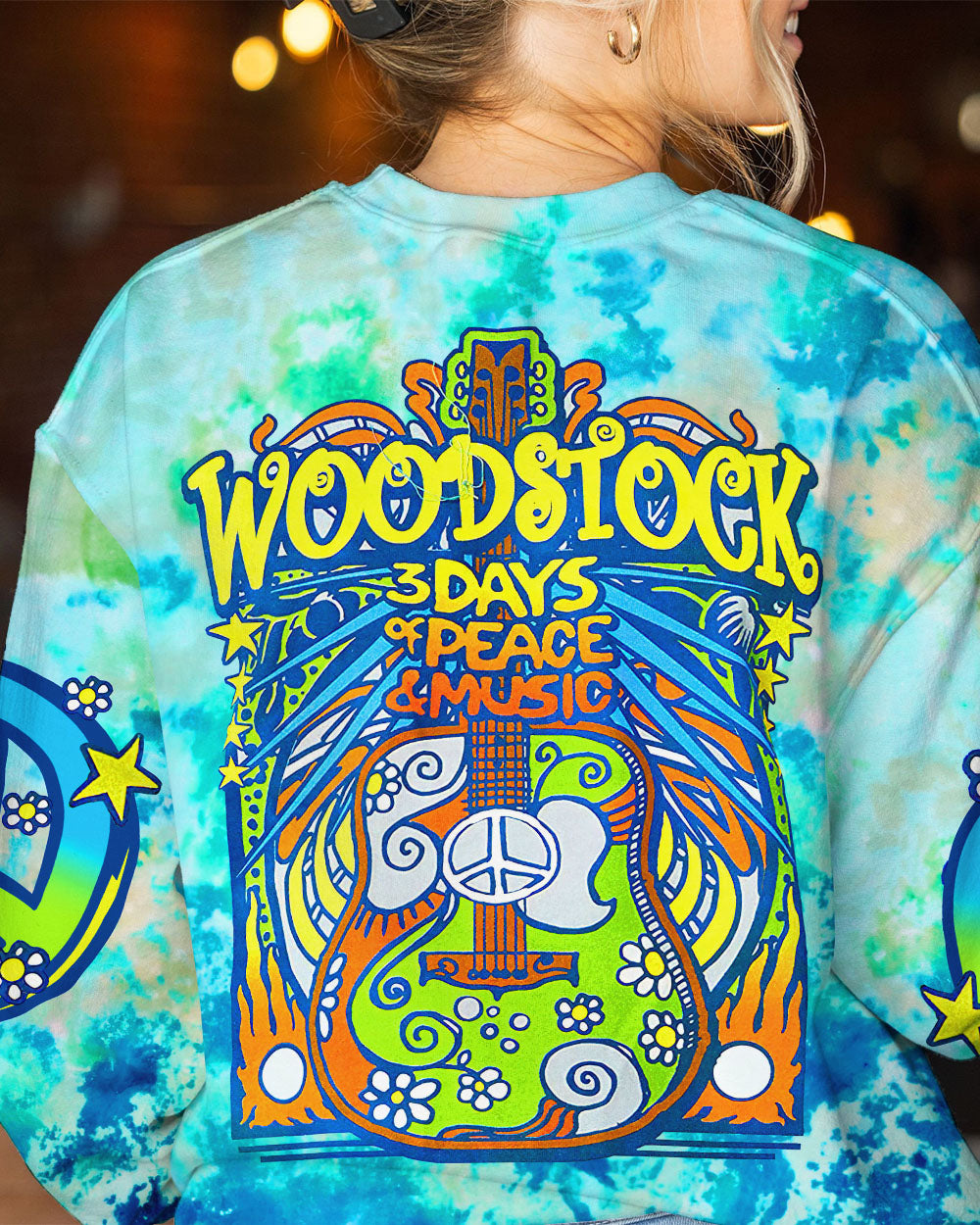 PEACE AND MUSIC GUITAR TIE DYE ALL OVER PRINT - TYTM2607232