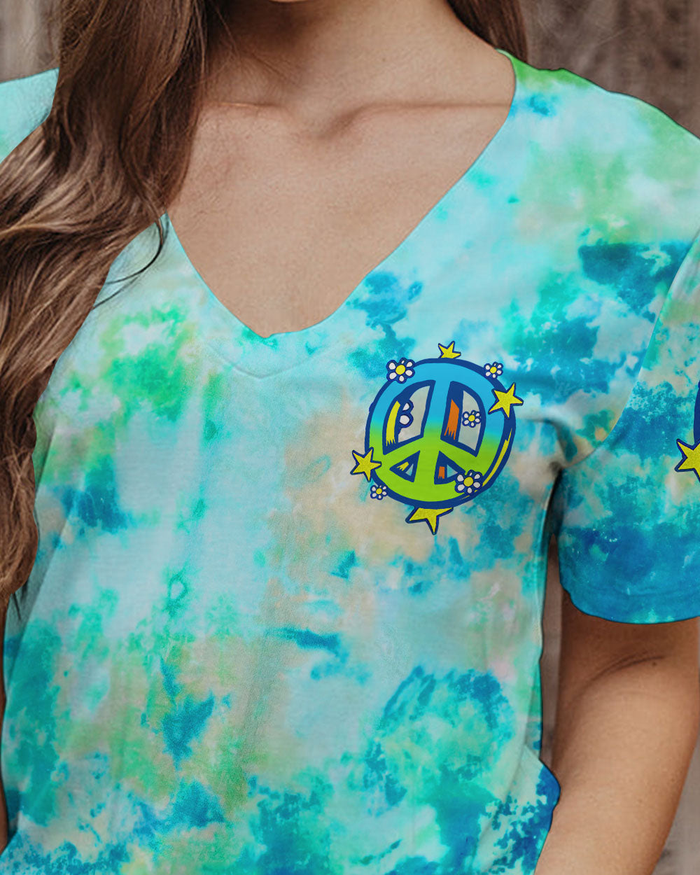 PEACE AND MUSIC GUITAR TIE DYE ALL OVER PRINT - TYTM2607232