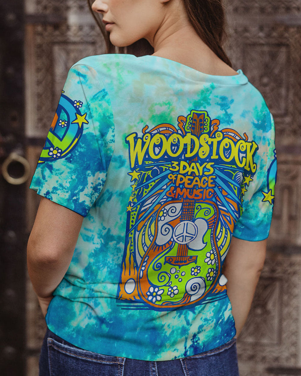 PEACE AND MUSIC GUITAR TIE DYE ALL OVER PRINT - TYTM2607232
