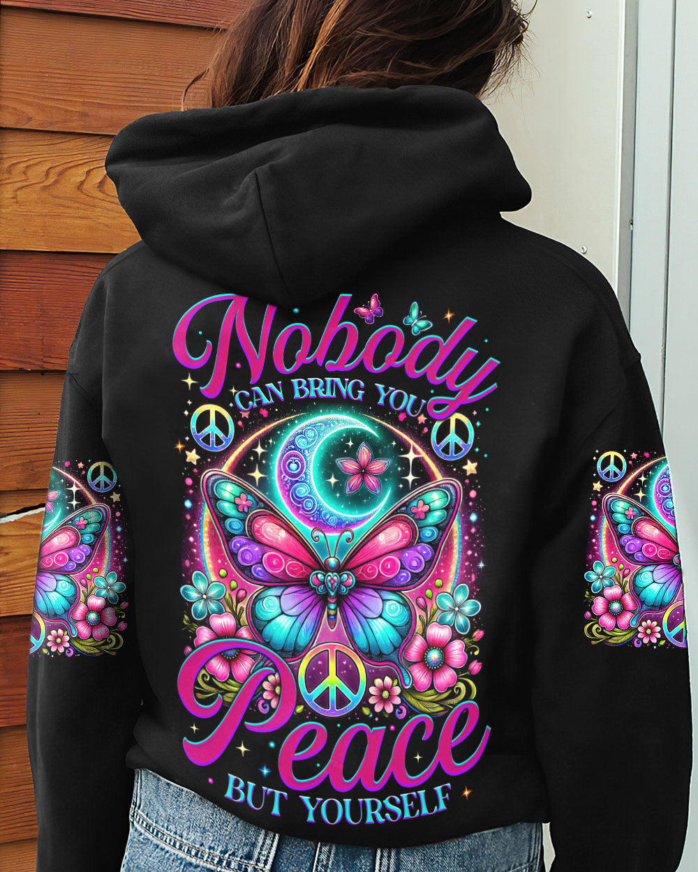 NOBODY CAN BRING YOU PEACE BUT YOURSELF BUTTERFLY ALL OVER PRINT - TYTM2703252