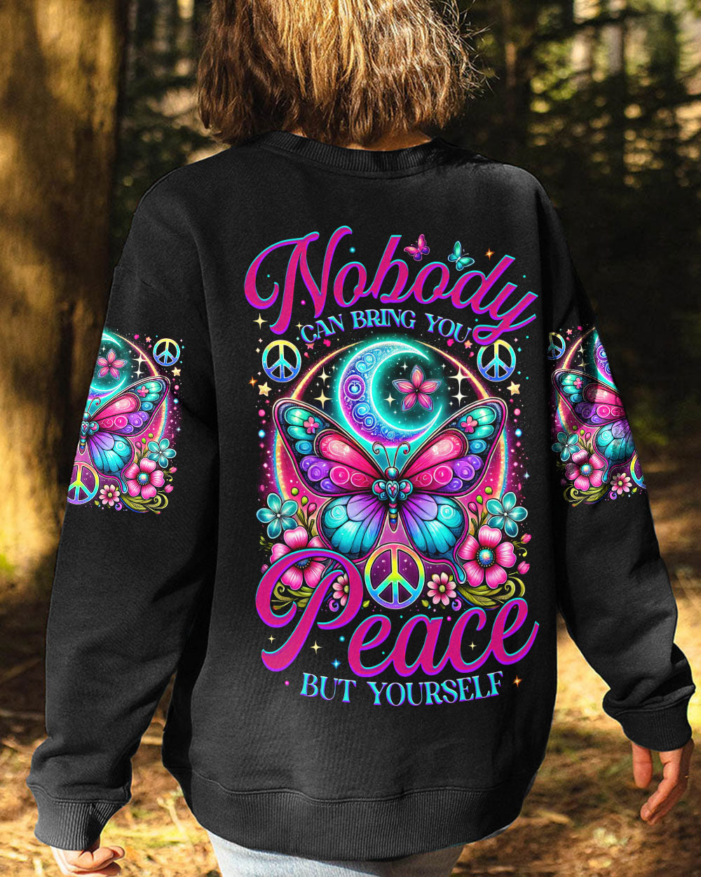 NOBODY CAN BRING YOU PEACE BUT YOURSELF BUTTERFLY ALL OVER PRINT - TYTM2703252