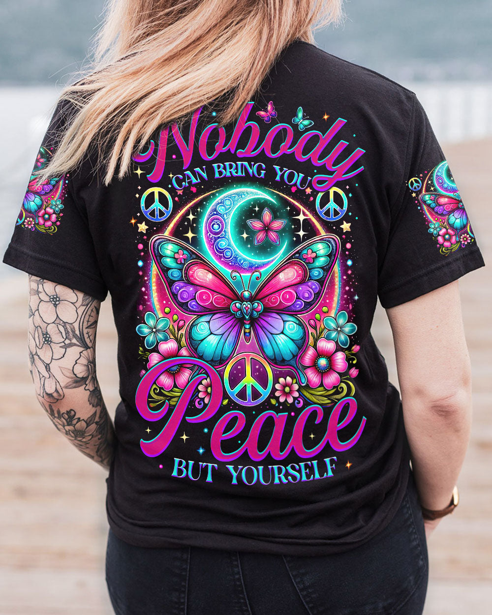 NOBODY CAN BRING YOU PEACE BUT YOURSELF BUTTERFLY ALL OVER PRINT - TYTM2703252