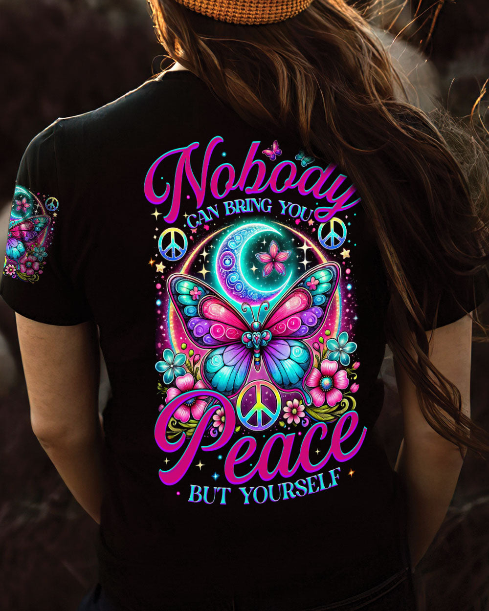 NOBODY CAN BRING YOU PEACE BUT YOURSELF BUTTERFLY ALL OVER PRINT - TYTM2703252
