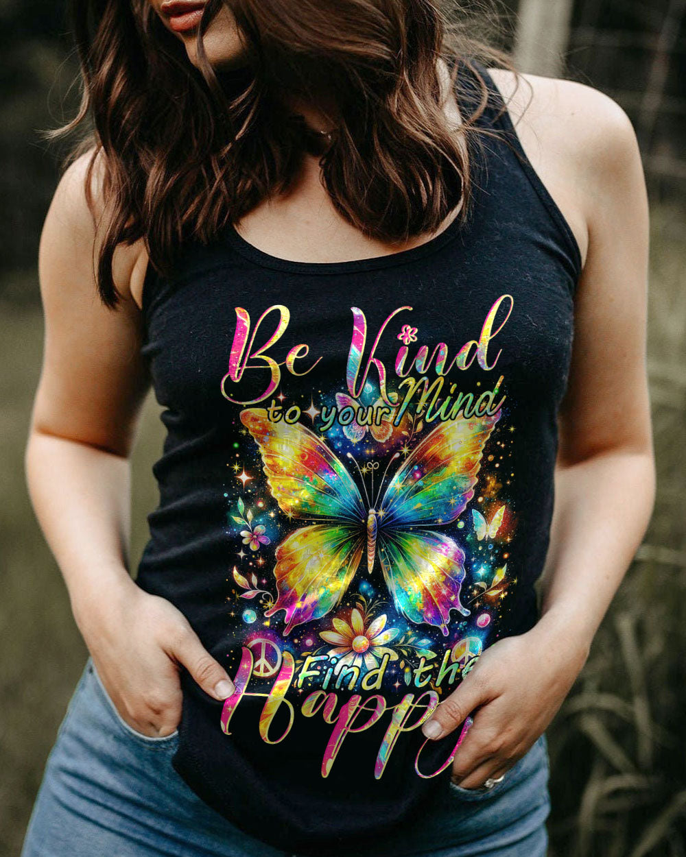 BE KIND TO YOUR MIND BUTTERFLY ALL OVER PRINT - TYTM2901242