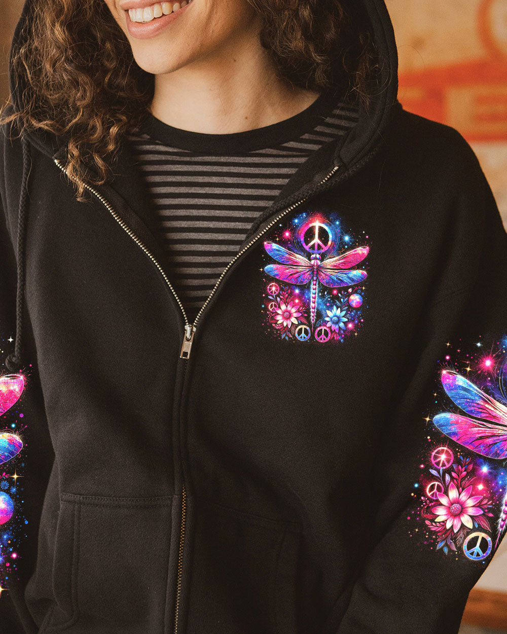 LOVE, LIGHT AND BEAUTIFUL VIBES DRAGONFLY ALL OVER PRINT - TYTM3001242