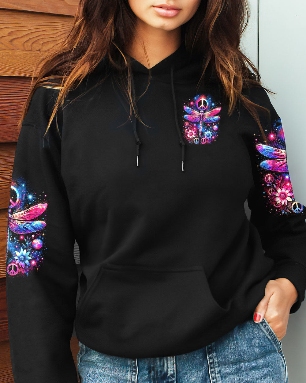 LOVE, LIGHT AND BEAUTIFUL VIBES DRAGONFLY ALL OVER PRINT - TYTM3001242
