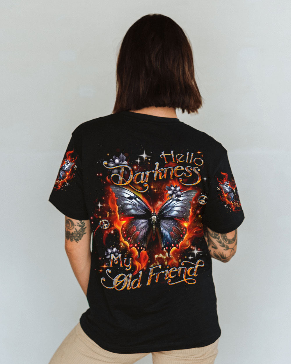 HELLO DARKNESS MY OLD FRIEND BUTTERFLY ALL OVER PRINT - YHDU0104242