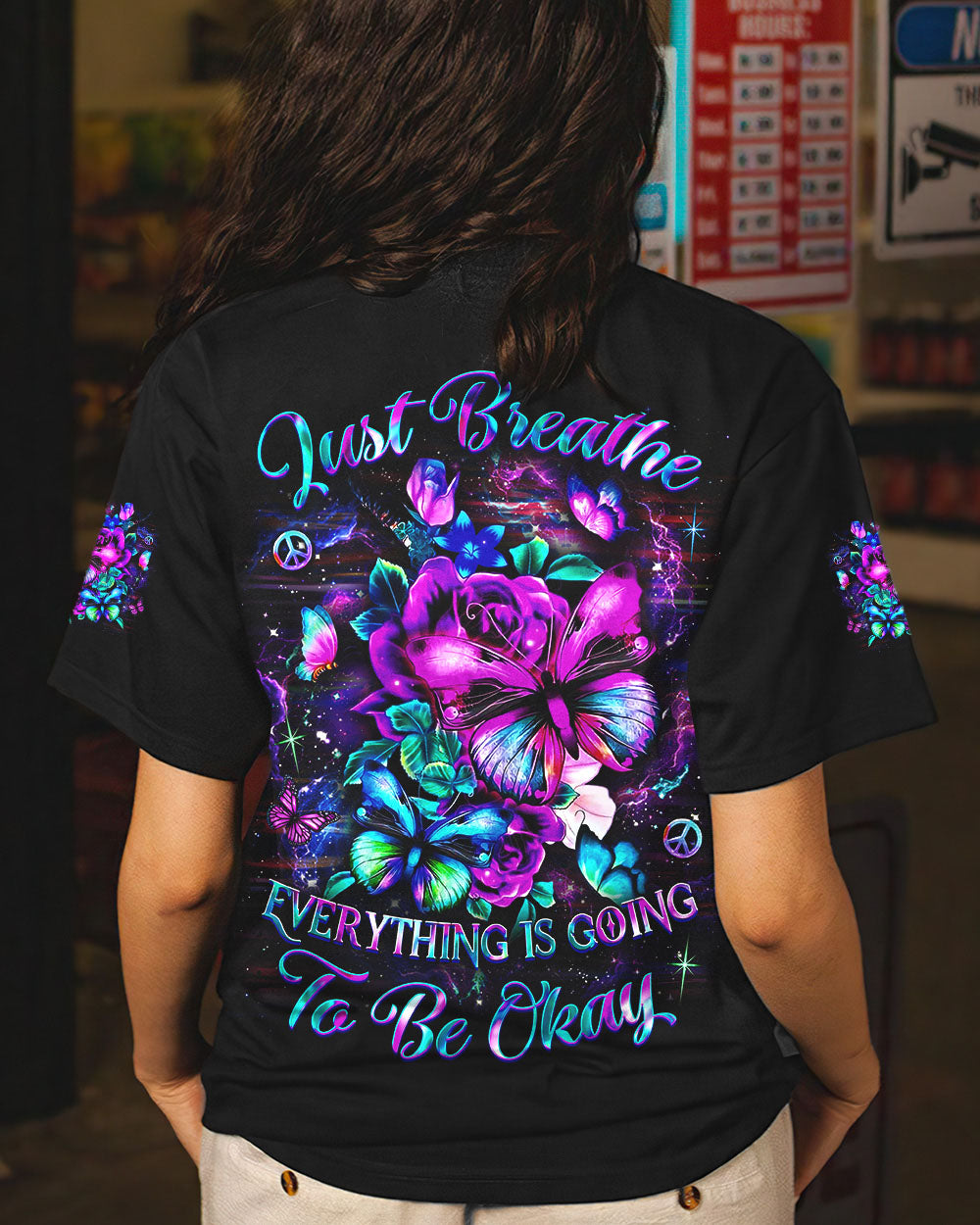 JUST BREATHE BUTTERFLY ALL OVER PRINT - YHDU0304253