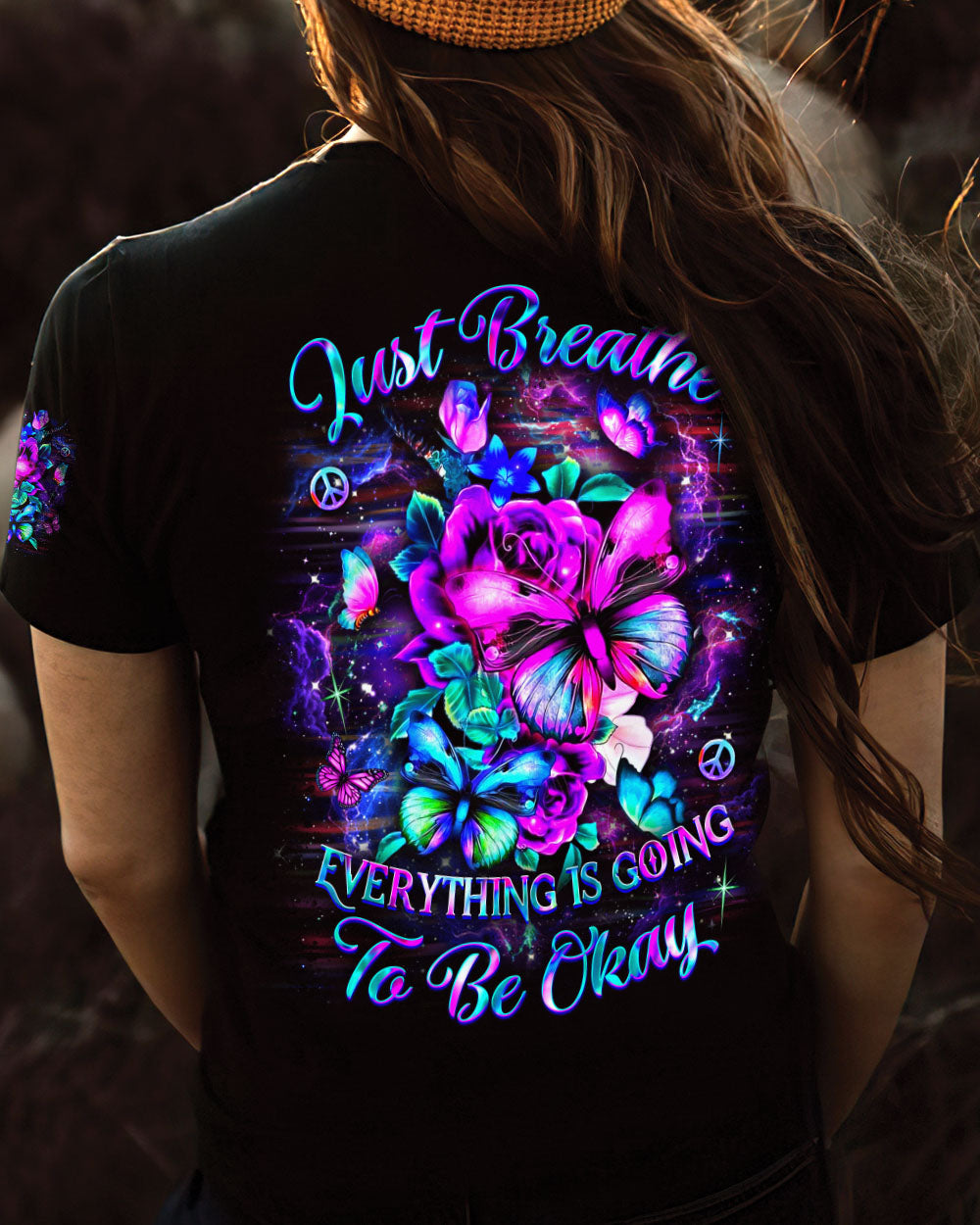 JUST BREATHE BUTTERFLY ALL OVER PRINT - YHDU0304253