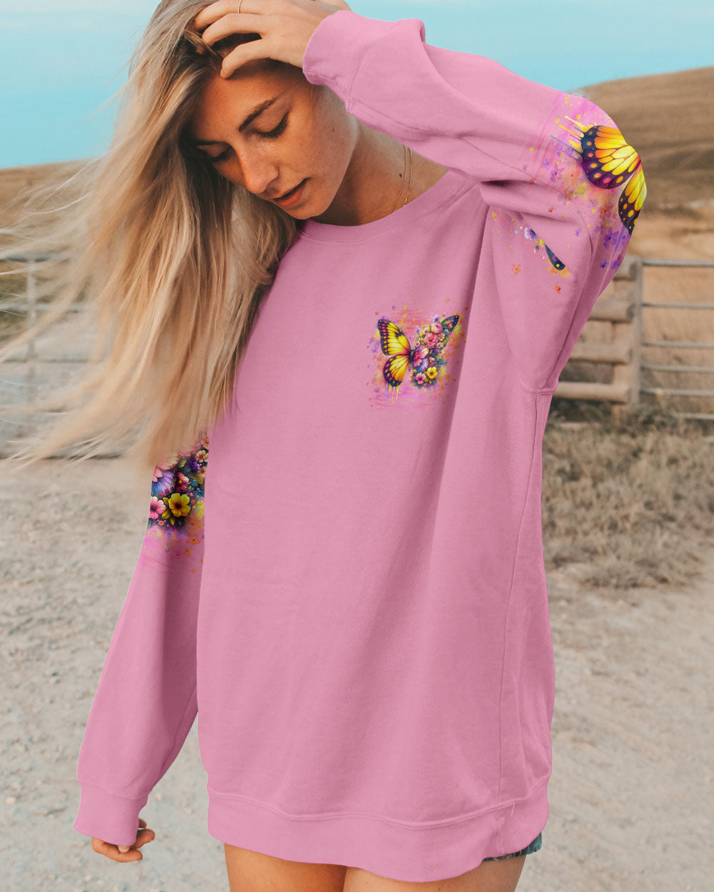 IF NOTHING EVER CHANGED BUTTERFLY ALL OVER PRINT - YHDU0307243