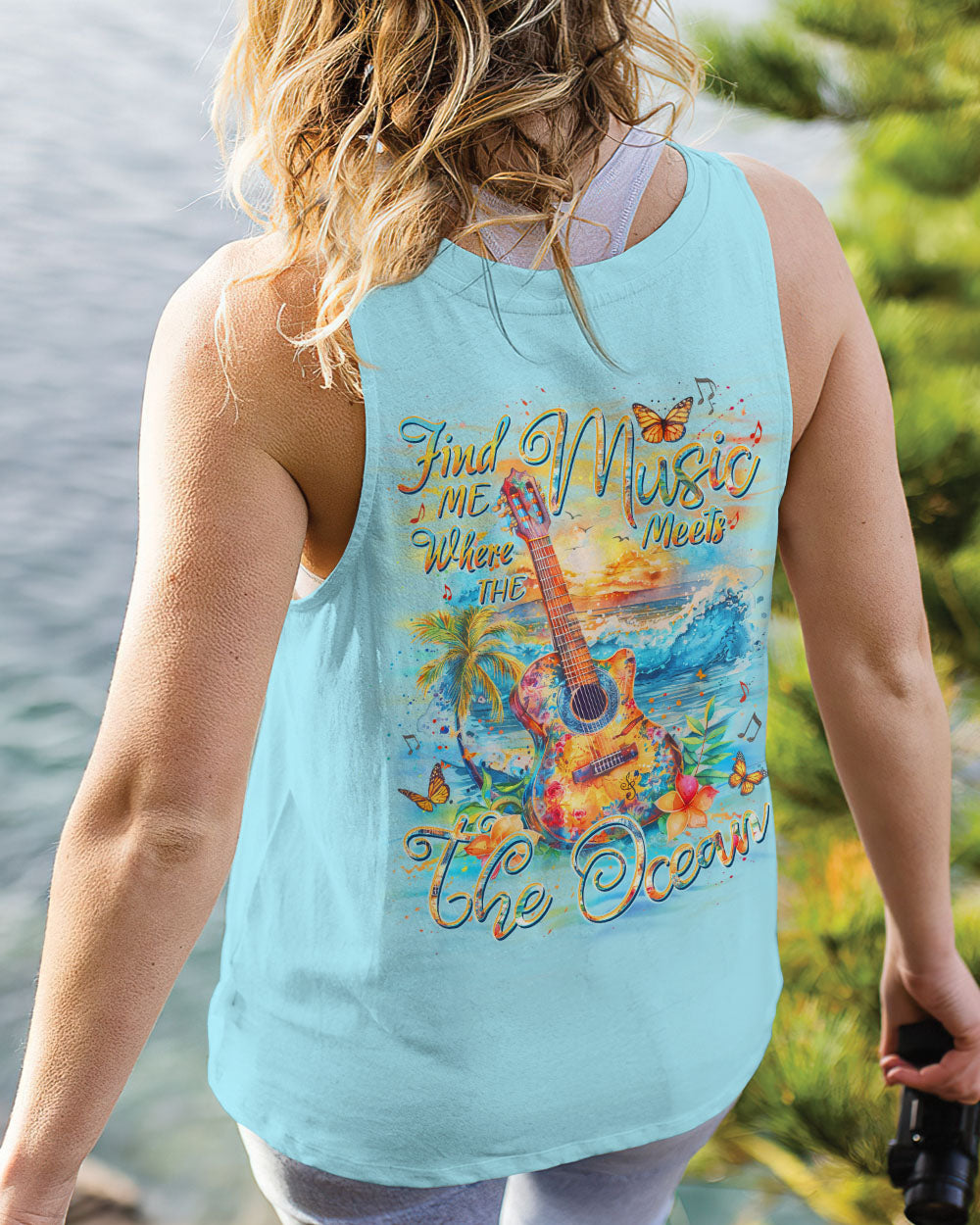 FIND ME WHERE THE MUSIC MEETS THE OCEAN GUITAR ALL OVER PRINT - YHDU0403242