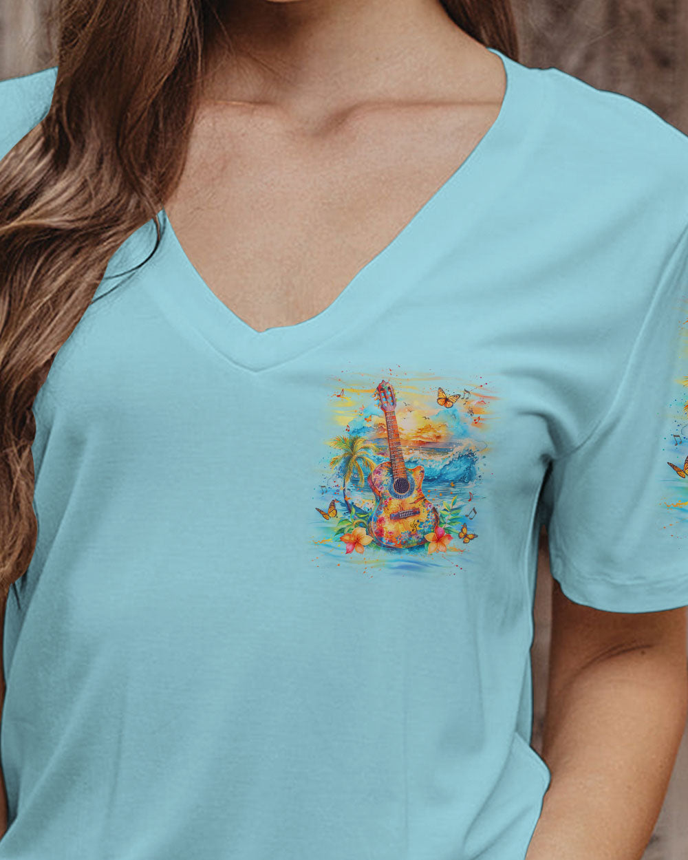 FIND ME WHERE THE MUSIC MEETS THE OCEAN GUITAR ALL OVER PRINT - YHDU0403242