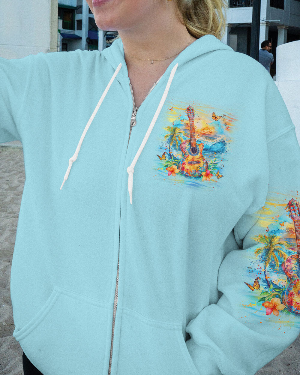 FIND ME WHERE THE MUSIC MEETS THE OCEAN GUITAR ALL OVER PRINT - YHDU0403242