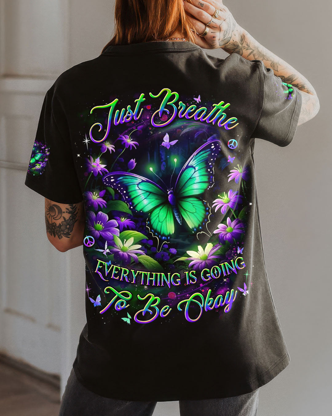 JUST BREATHE BUTTERFLY ALL OVER PRINT - YHDU0404251
