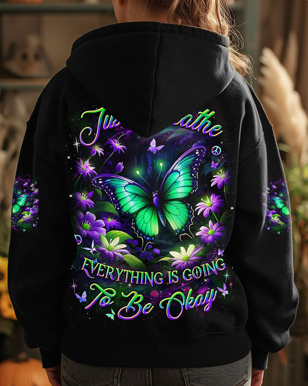 JUST BREATHE BUTTERFLY ALL OVER PRINT - YHDU0404251