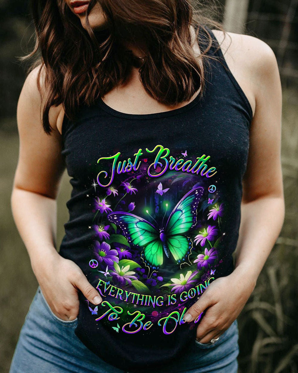 JUST BREATHE BUTTERFLY ALL OVER PRINT - YHDU0404251