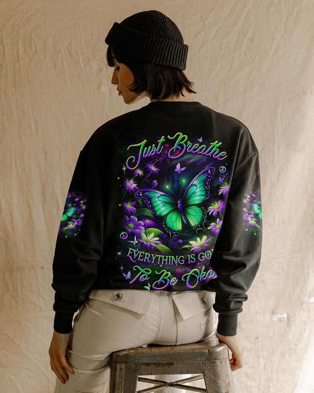 JUST BREATHE BUTTERFLY ALL OVER PRINT - YHDU0404251