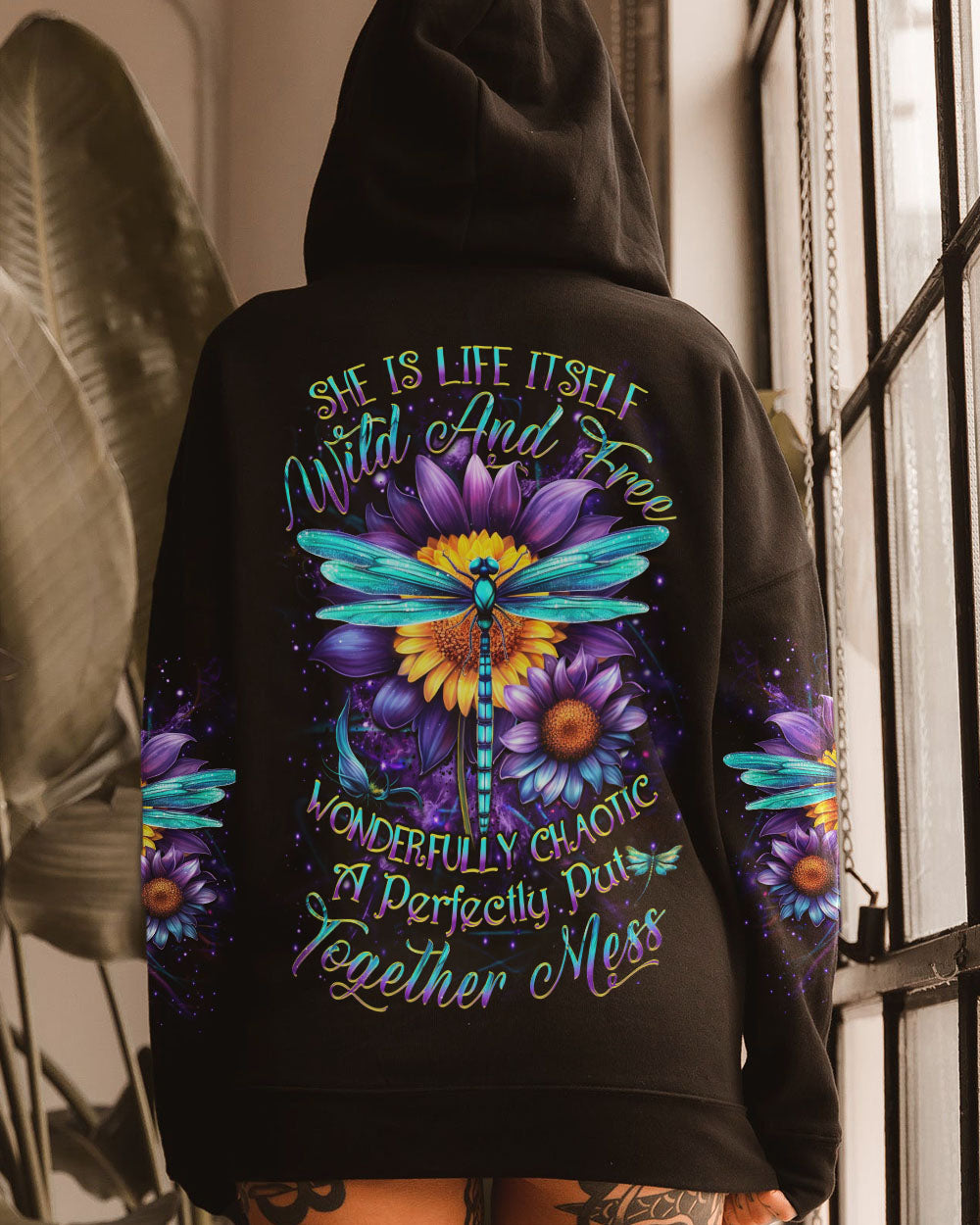 SHE IS LIFE ITSELF WILD AND FREE DRAGONFLY ALL OVER PRINT - YHDU0410233