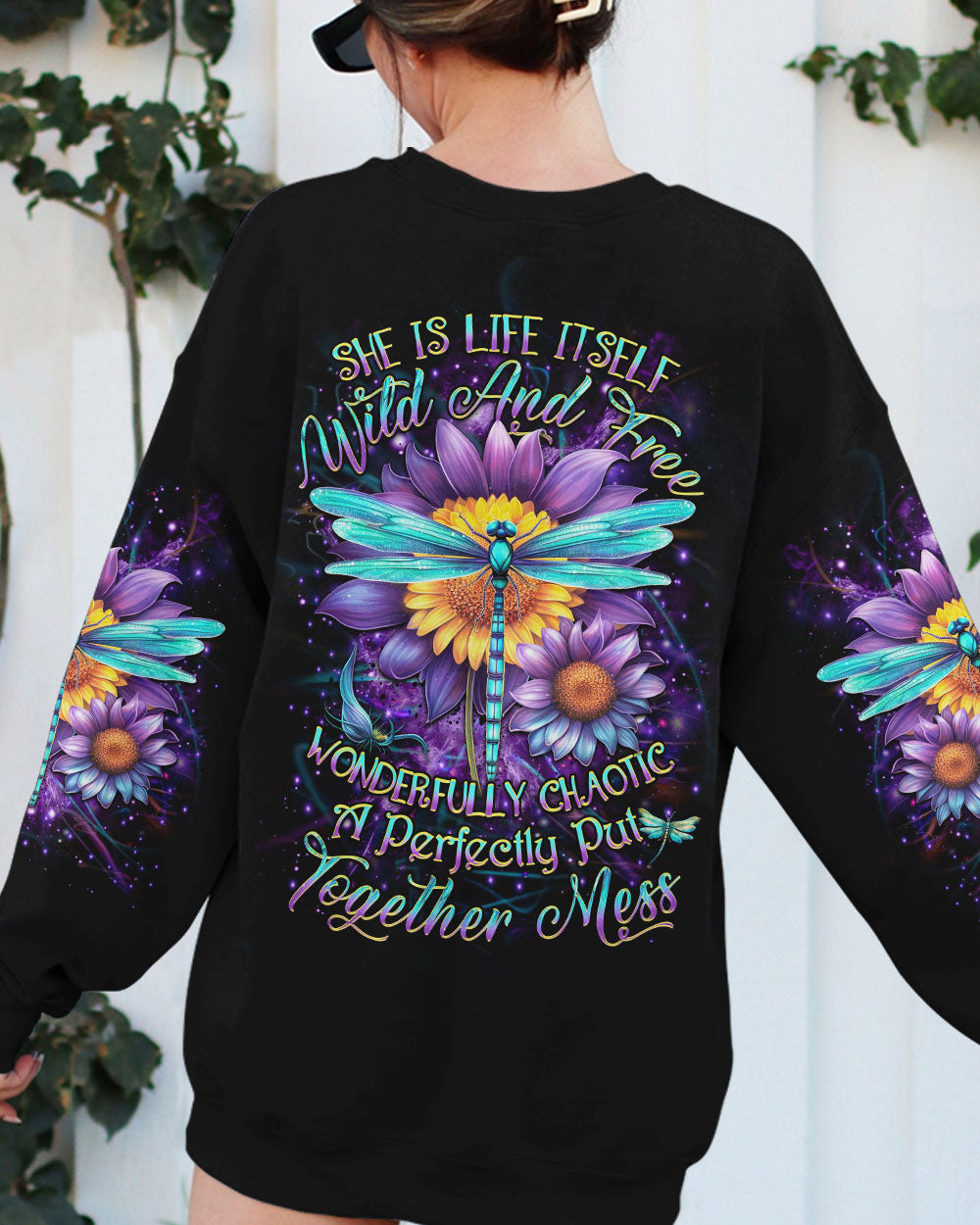 SHE IS LIFE ITSELF WILD AND FREE DRAGONFLY ALL OVER PRINT - YHDU0410233