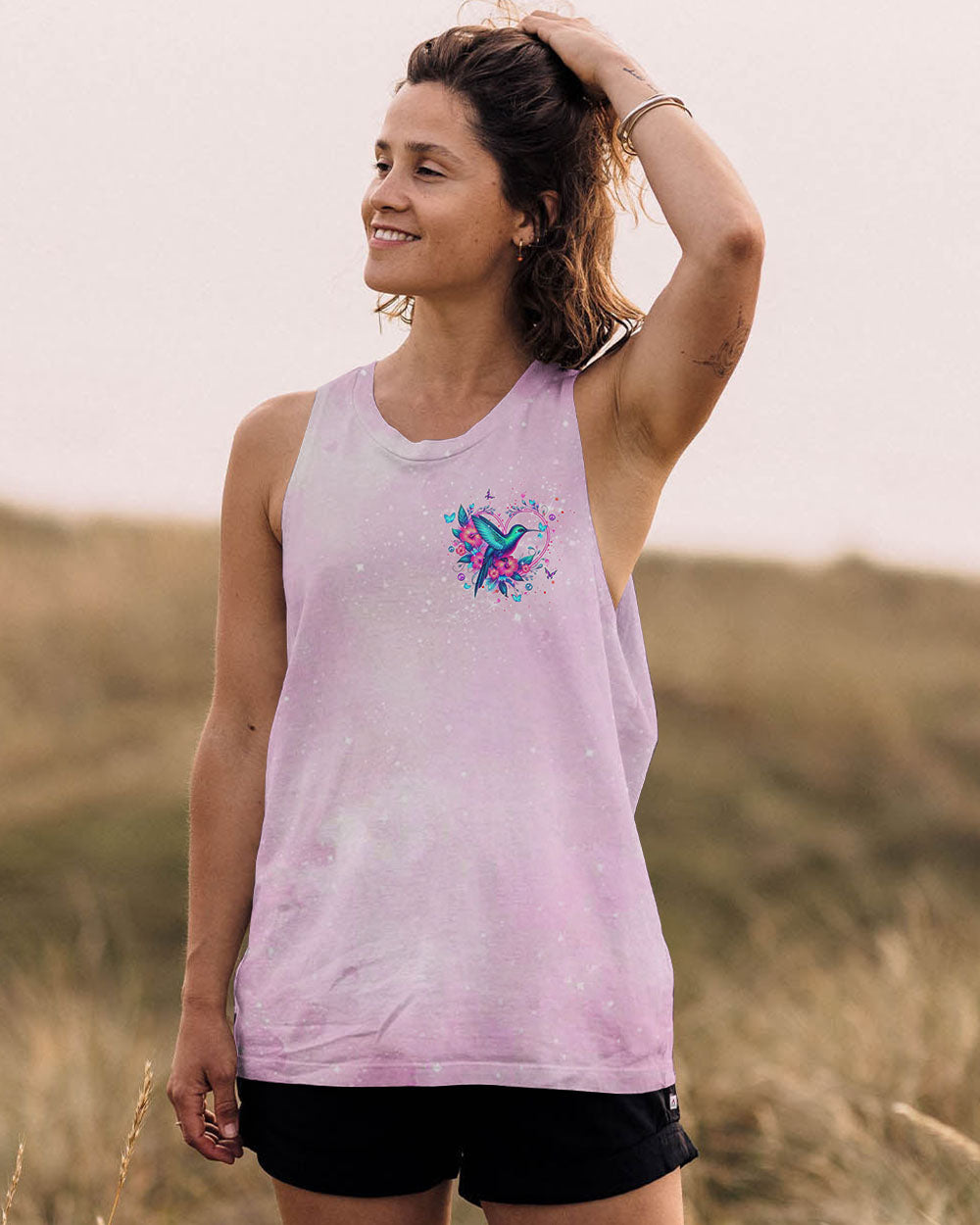 JUST BREATHE HUMMINGBIRD ALL OVER PRINT - YHDU0410244