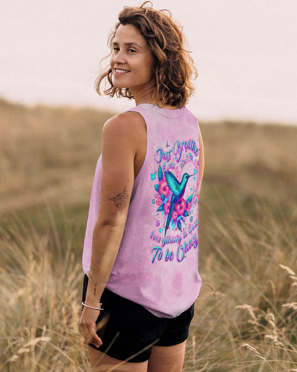 JUST BREATHE HUMMINGBIRD ALL OVER PRINT - YHDU0410244