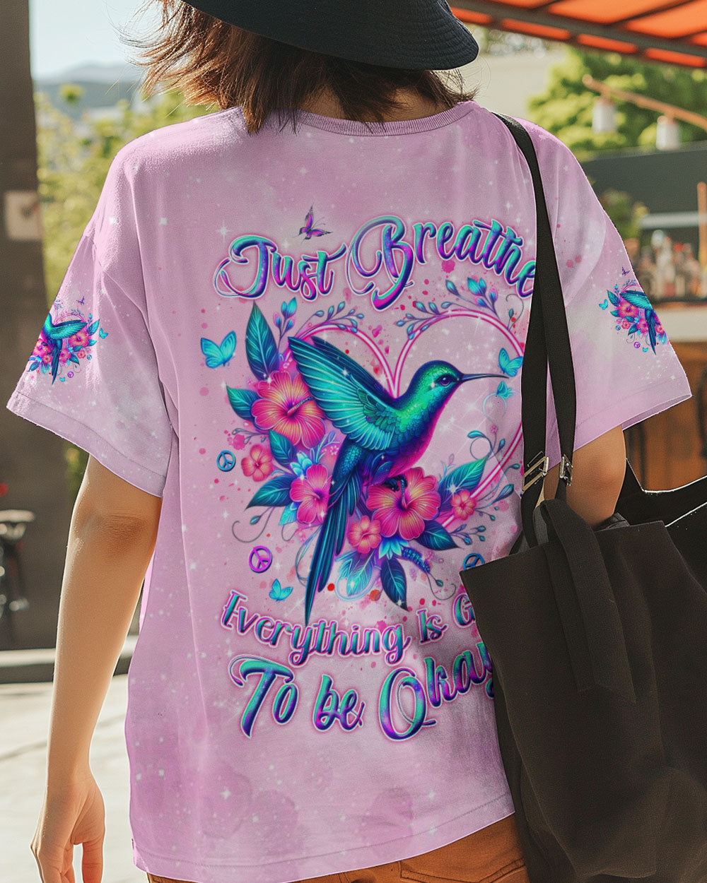 JUST BREATHE HUMMINGBIRD ALL OVER PRINT - YHDU0410244
