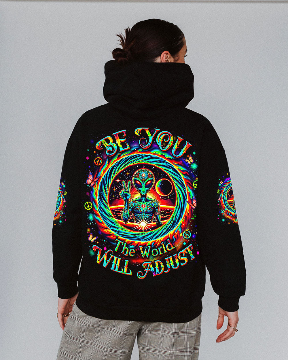 BE YOU THE WORLD WILL ADJUST ALIEN ALL OVER PRINT - YHDU0412244