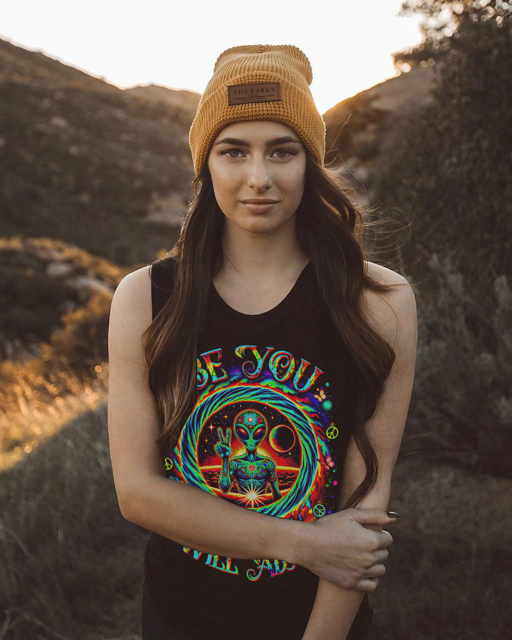 BE YOU THE WORLD WILL ADJUST ALIEN ALL OVER PRINT - YHDU0412244