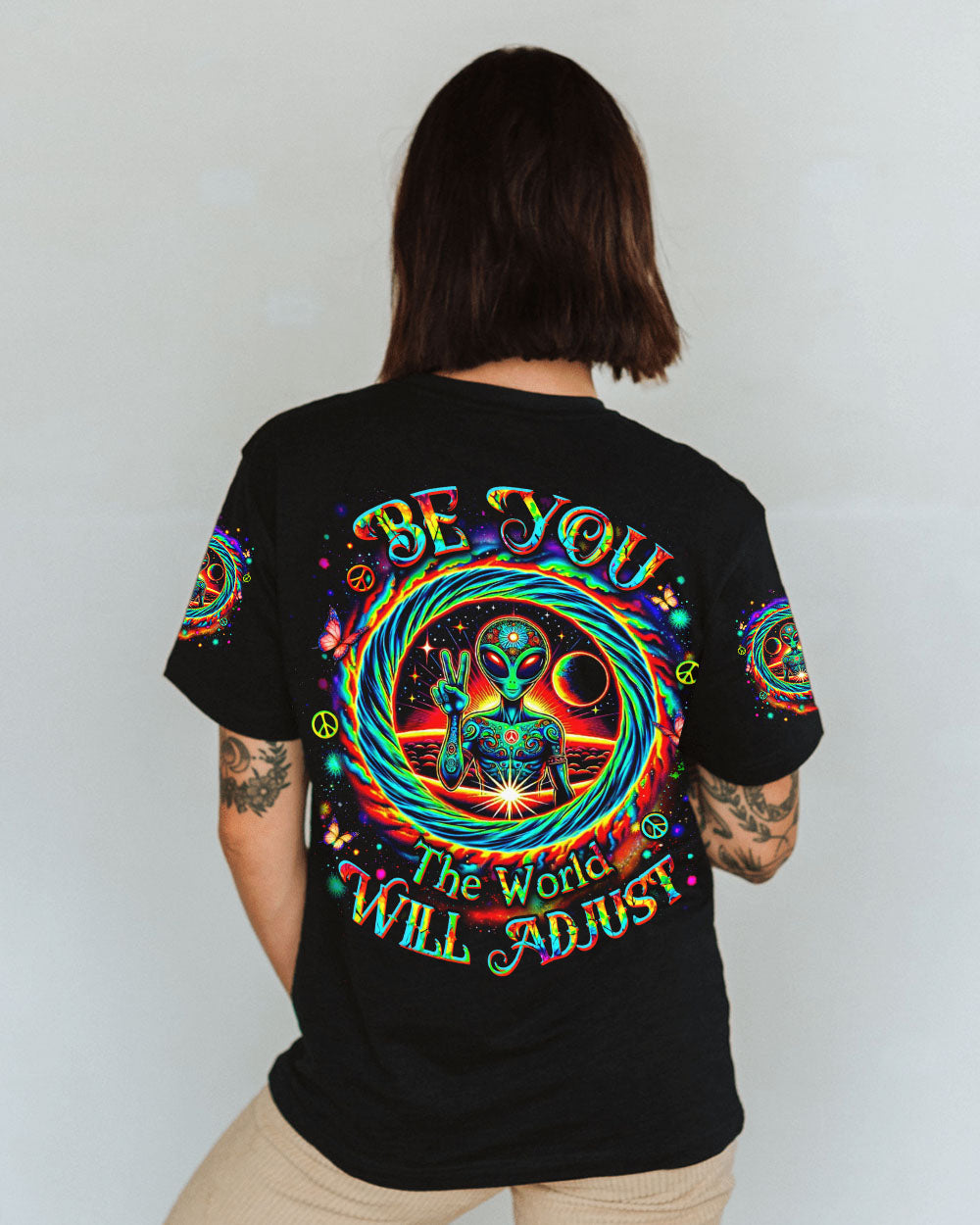 BE YOU THE WORLD WILL ADJUST ALIEN ALL OVER PRINT - YHDU0412244
