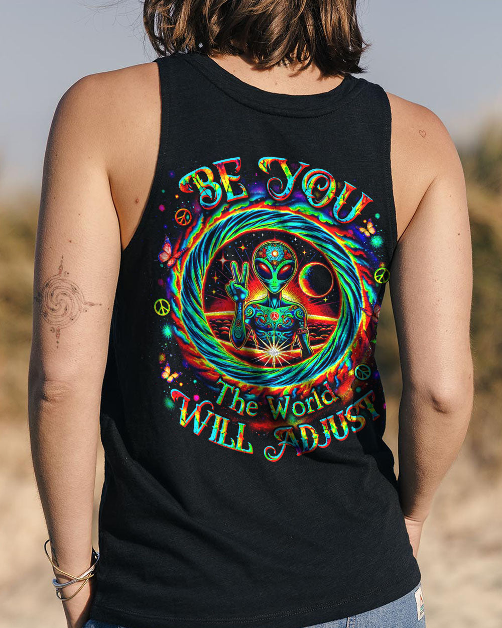 BE YOU THE WORLD WILL ADJUST ALIEN ALL OVER PRINT - YHDU0412244