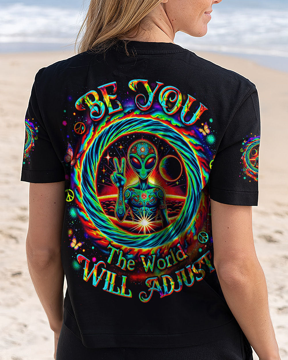 BE YOU THE WORLD WILL ADJUST ALIEN ALL OVER PRINT - YHDU0412244
